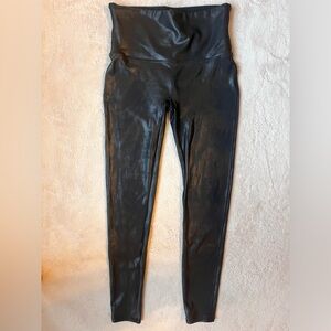Spanx Faux Leather Black Leggings Women Size Large
